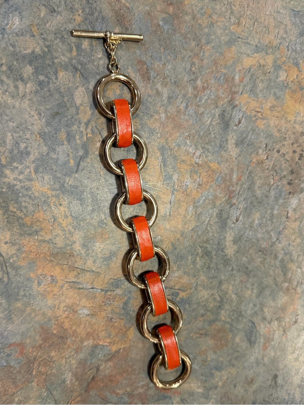 Banana Republic Gold and Orange Link Bracelet